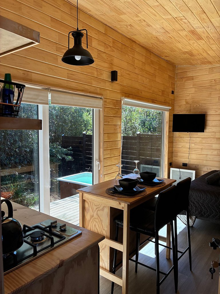 Container con tina temperada